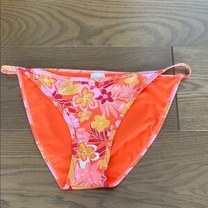 Xhilaration Orange and Pink Floral Bikini Bottom